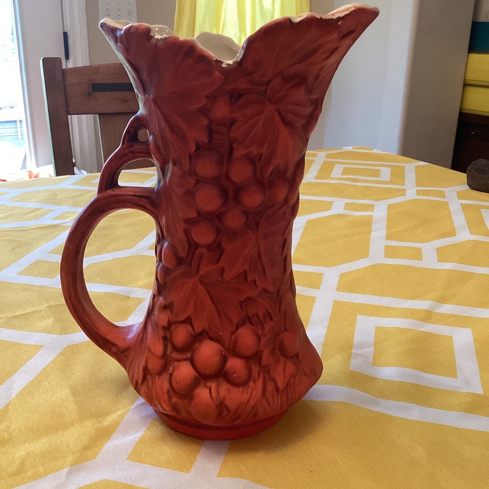 McCoy Grape Leaf Pitcher Vintage #616 USA Ceramic